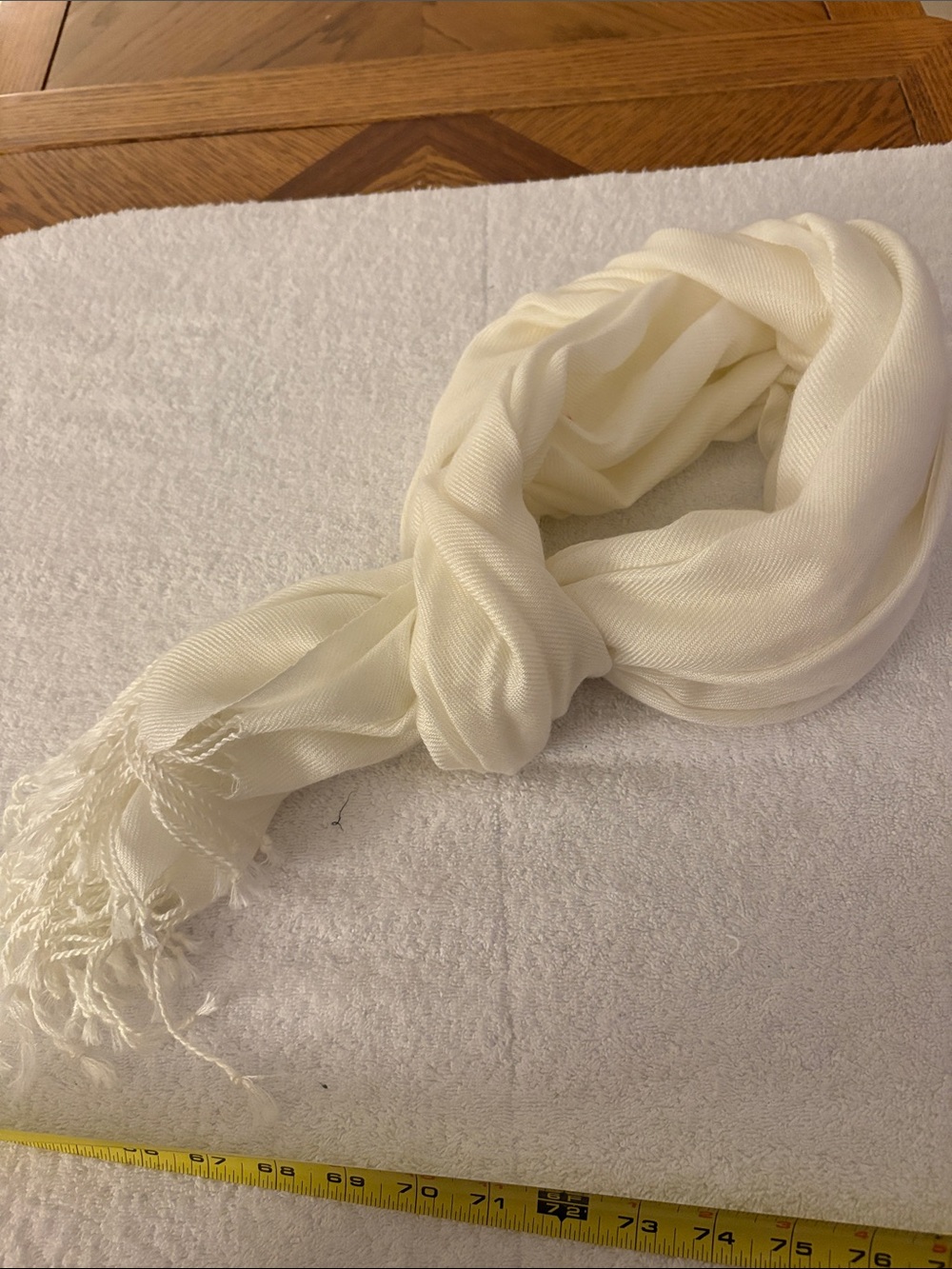 pashmina Cream Fringe Scarf